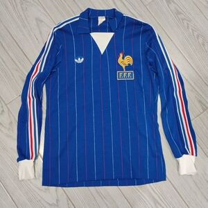 Adidas Men's Blue Jersey with White and Red Accents
